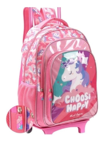 Imagen 6 de 7 de Mochila Unicornio 18 Carro Escolar 32137 Skora Carrito