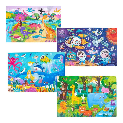 Rompecabezas Puzzles Animal Océano Espacio Juego Didáctico