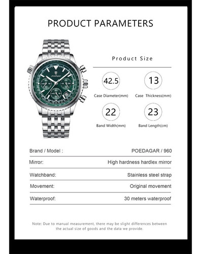 Reloj Deportivo De Cuarzo Para Hombre Acero Inoxidable