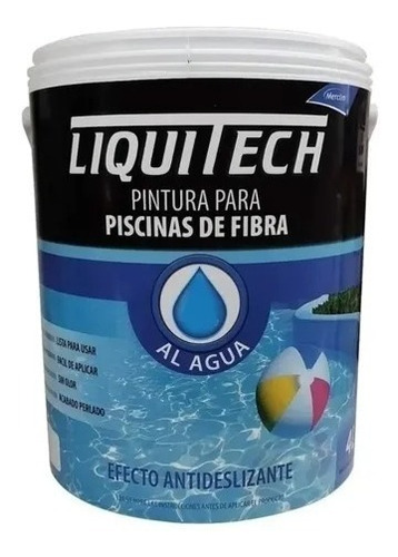 Pintura De Piscinas De Fibra Base Agua 10lt Liquitech Ed