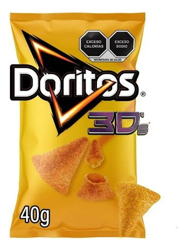 2 Pza Nachos Sabritas Doritos 3d Queso 40 G