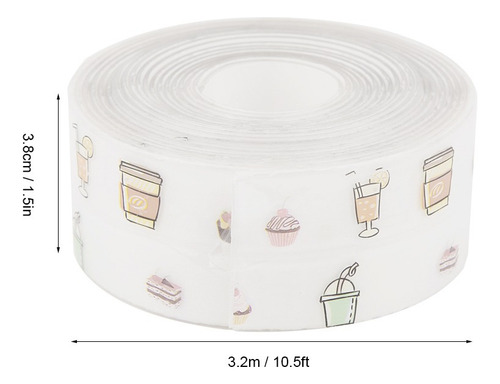 Cinta Impermeable 3,8 Cm X 3,2 M Pvc Elegante Cocina Baño Hu