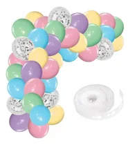 Comprar Arco De Globos Confeti Cinta Chico - Pastel Surtido Rosa