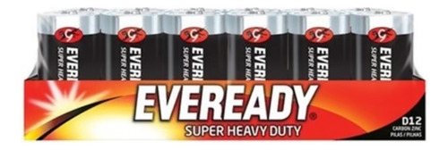 Pack 12 Unidades Pila Eveready Tipo C De Carbon.