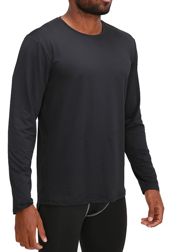 Use Una Camiseta Negra De Manga Larga Con Cuello Redondo En