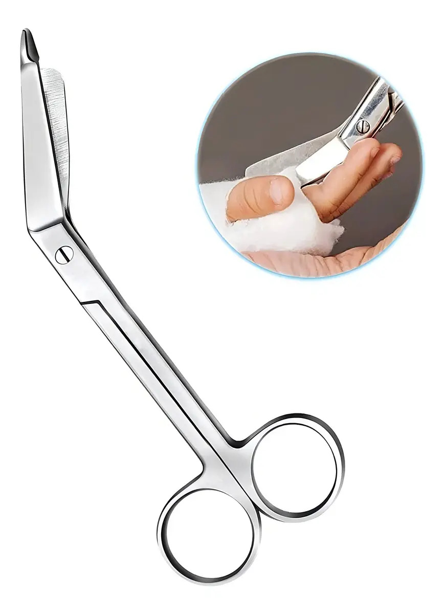 Tijera Bueatycon Tijera de botón 14 cm con corte lister color plateado