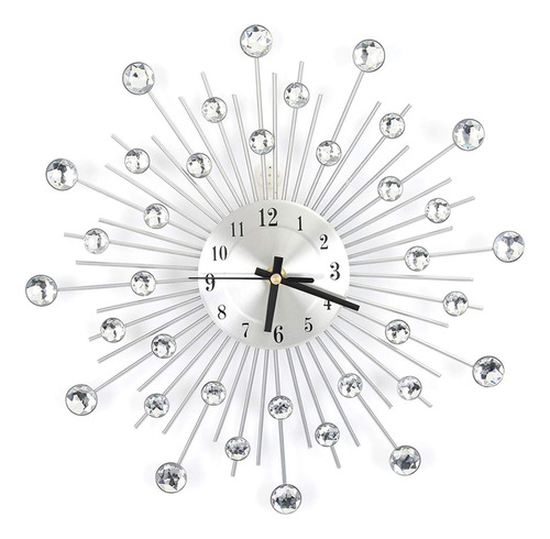 Reloj De Pared Cristal Diamante 3d 30 Cm Lujo Silencioso Sal