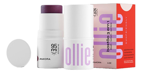 Ollie 3 Em 1 Blush Batom E Sombra Em Bastão Cor: Amora Amora