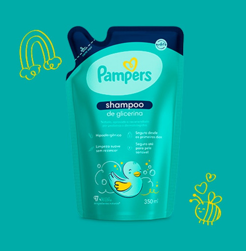 Shampoo De Glicerina Pampers - 350ml Refil