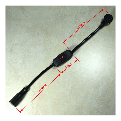 Cable De Extensión De Enchufe Plano Con Interruptor De Agua,