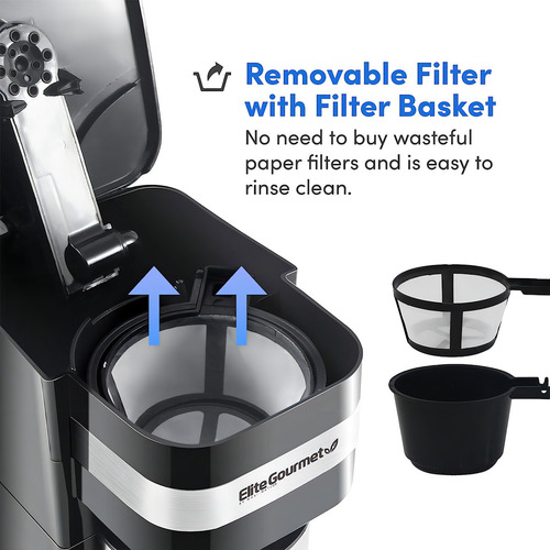 Cafetera Elite Gourmet 400ml 600w Negro, + Taza Térmica