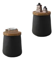 Comprar Juego De 2 Mesas Auxiliares De Hormigón Hol-h9001015 Hompus