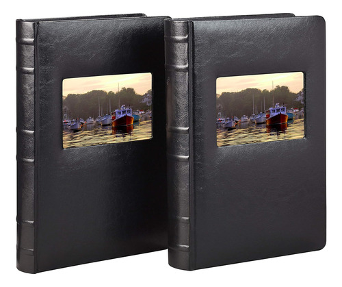 Chipboard Leather Photo Album, 2 Pack (3up, Black)