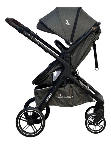 Carrinho Ts Kansas Com Base Black/cinza Premium Baby