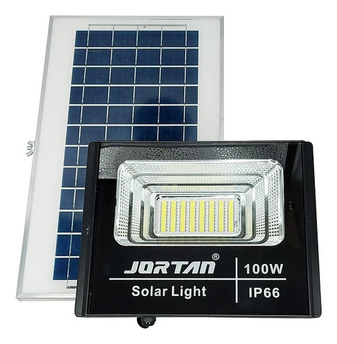 Foco Exterior 100w + Control Remoto + Panel Solar 