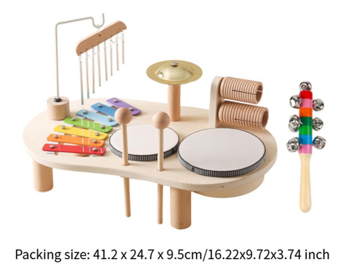 Juego De Batería De Xilófono De Madera Para Percusión,