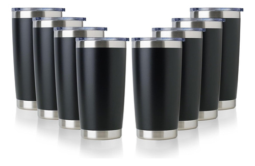 Vaso Termico Acero Inoxidable C/ Tapa Doble Pared-negro/8...