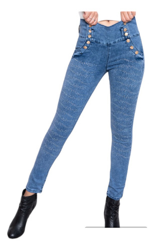 Jeans Elastizado De Mujer Levanta Cola