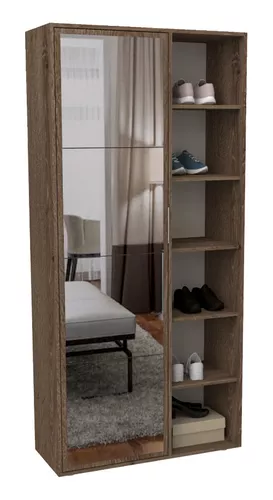 Armario zapatero 1 puerta con espejo modelo SILVER - Akasa Muebles –  Bechester