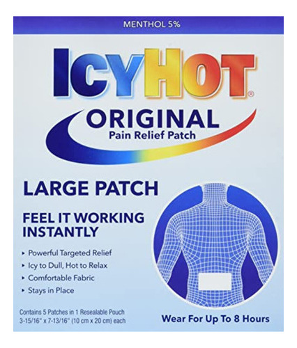 Icy Hot Original Parche Medicado Para Aliviar El Dolor, Gran