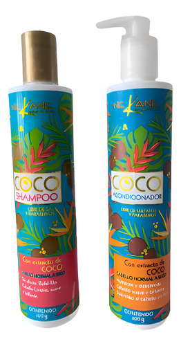 Kit Shampoo Y Acondicionador Coco Sin Sulfatos Ni Parabenos