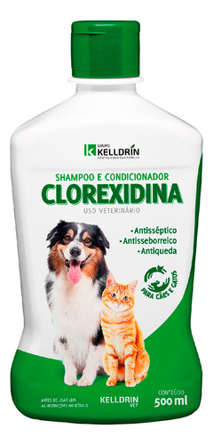 Clorexidina Shampoo E Condicionador 5 Em 1 - 500ml Kelldrin