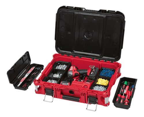 Imagen 3 de 6 de Caja de herramientas Milwaukee 48-22-8424 de plástico 16.1" x 22.1" x 6.6" roja y negra