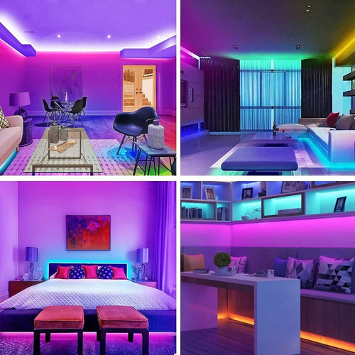 15m Fita Led Colorida Rgb Bluetooth App Com Fonte Controle