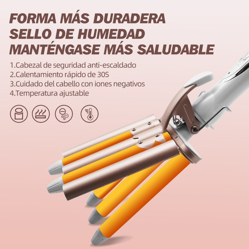 Rizadora de barril Kemei KM-1110 5 Rodillos 2.2cm de diámetro 220V