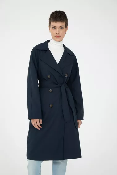 Trench Clasico Con Cinto Calce Regular Mujer Portsaid