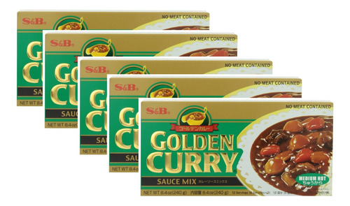 S&b Golden Curry Medio Picante Gramos Japones 5 Piezas