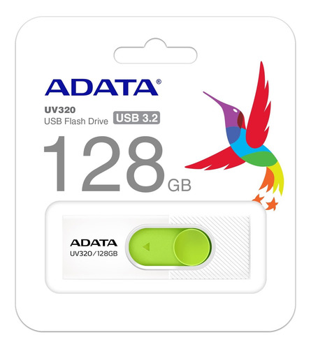 Imagen 3 de 3 de Pendrive Adata UV320 128GB 3.2 Gen 1 blanco y verde