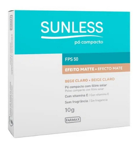 Po Compacto Fps 50 Bege Claro 10g C/ Filtro Solar Sunless