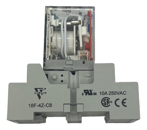 Relevador 24vdc 14 Pin 5a Zj18ft-4pl Con Base