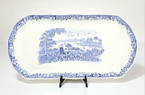 Bandeja En Loza Staffordshire England Rectangular Intacta