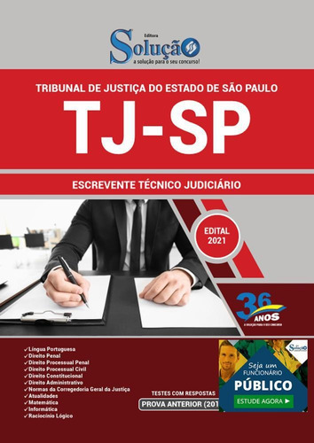 Apostila Tj Sp - Escrevente Técnico | 360 Pág. | 2021