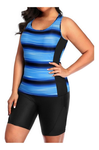 Traje De Baño De Dos Piezas For Mujer Con Protección Solar.