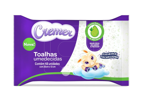 Imagem 1 de 1 de Toalhas umedecidas Cremer Aloe Vera