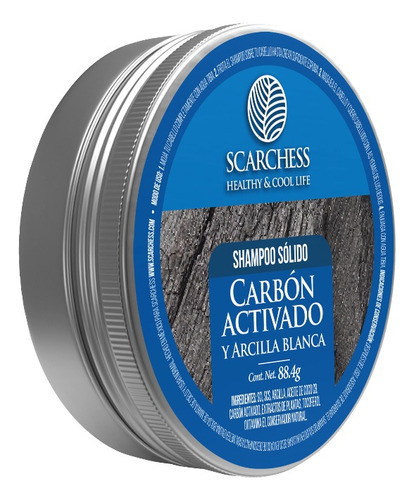 Shampoo Sólido De Carbón Activado Y Arcilla Blanca Scarchess