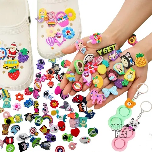 50 Piezas Dijes para Zapatos, Dijes Crocs Accesorios Crocs para