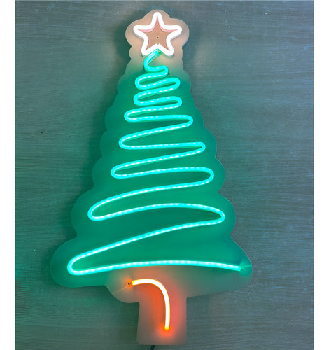 Arbol Navideño Zig Zag Led Neon Flex - 50cm Verde