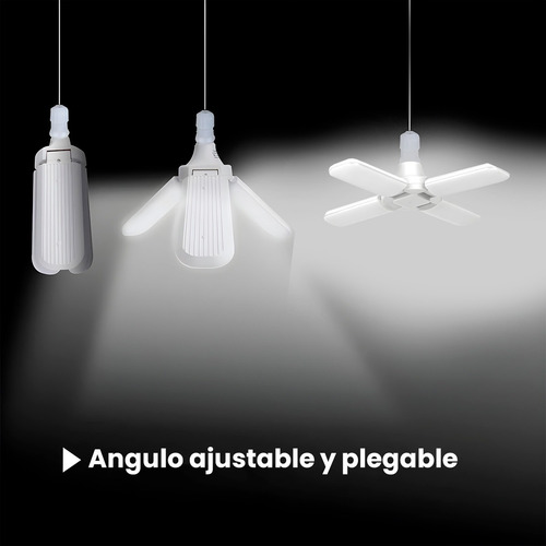 Bombilla Led 50w Tipo Ventilador 4 Hojas Ajustable, Foco Blanco Frío