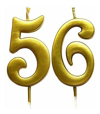 Magjuche Vela De Oro Número 56 Para Cumpleaños, Número 56, V