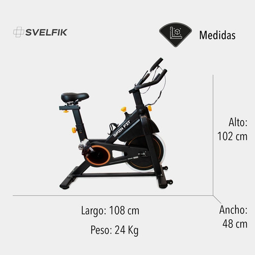 Imagen 3 de 3 de Bicicleta Spinning Fija Estática 8kg Ejercicio Spin Pro Ms