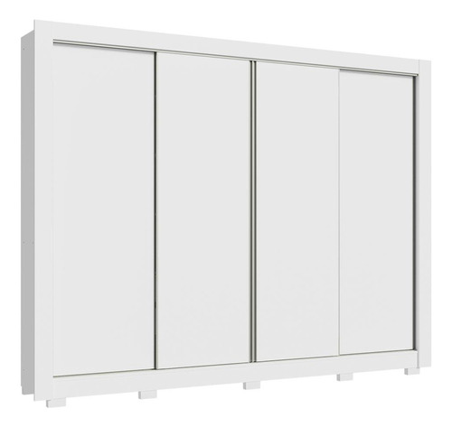 Guarda-roupa Casal Madesa Montana 4 Portas De Correr Com Pés Cor Branco