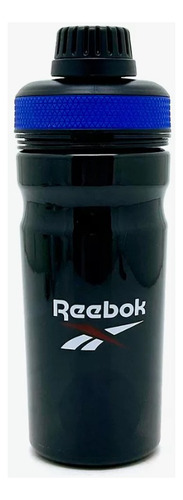 Botella Agua Reebok 60022 Deportiva Shaker Tapa Rosca Negro Con Azul
