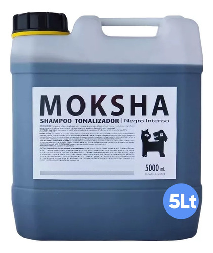 Shampoo Perro Gato Moksha X 5l Tonalizador Negro Intenso