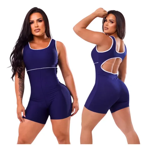 Macaquinho Feminino Fitness Curto Roupa Academia Treino
