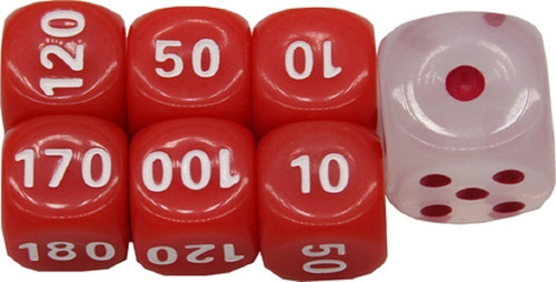 Pokemon Tcg Dados - Clear & Red Damage Counter Dice