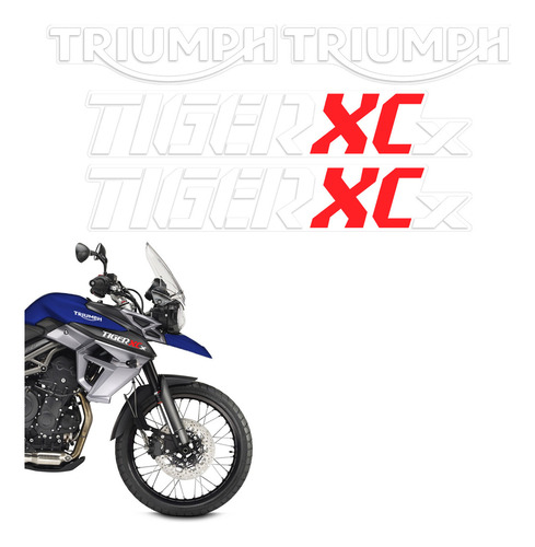 Kit Adesivos Moto Triumph Tiger 800 Xcx Branco Faixas Tanque